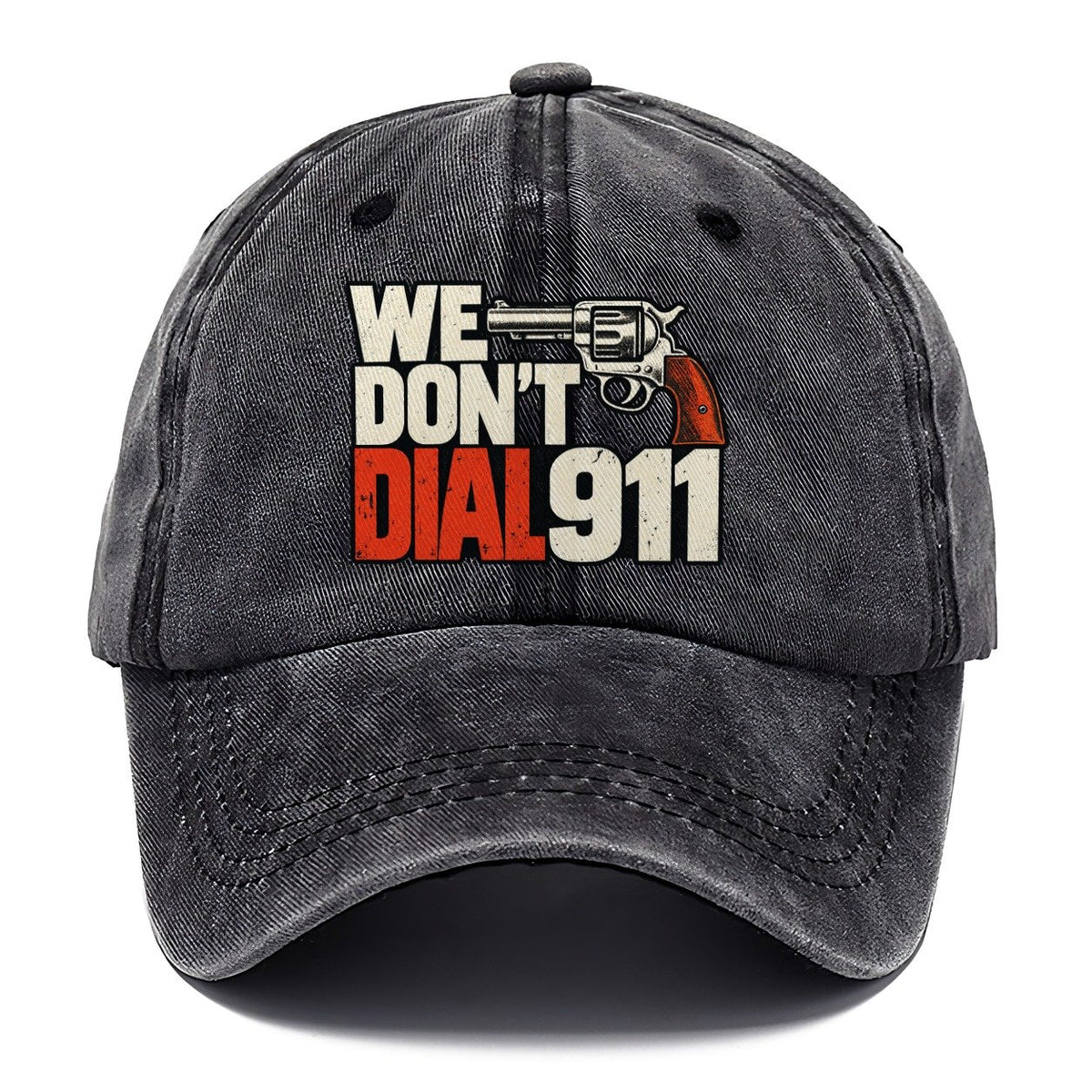 Swiss Type Block We Don't Dial 911 Classic Cap – Graphite