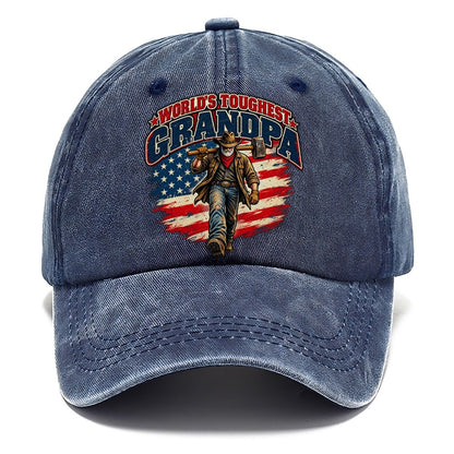 World S Toughest Grandpa Old Man Strong Classic Cap – Twilight Navy