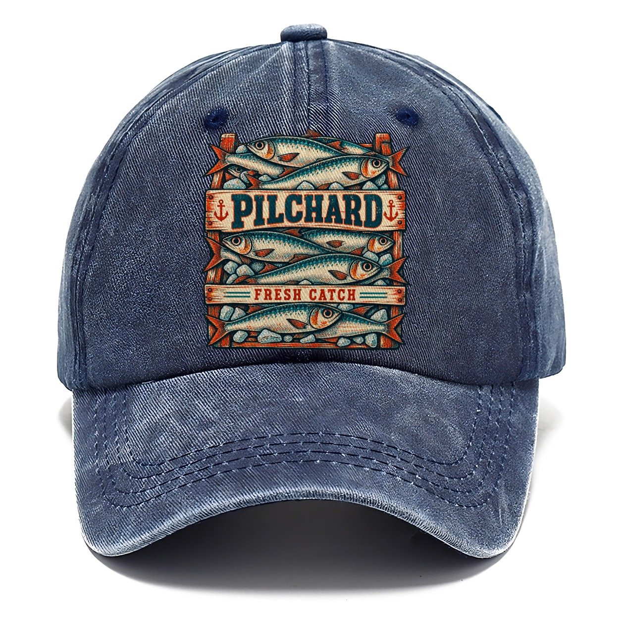 Pilchard Crate Row Fishing Club Classic Cap – Twilight Navy