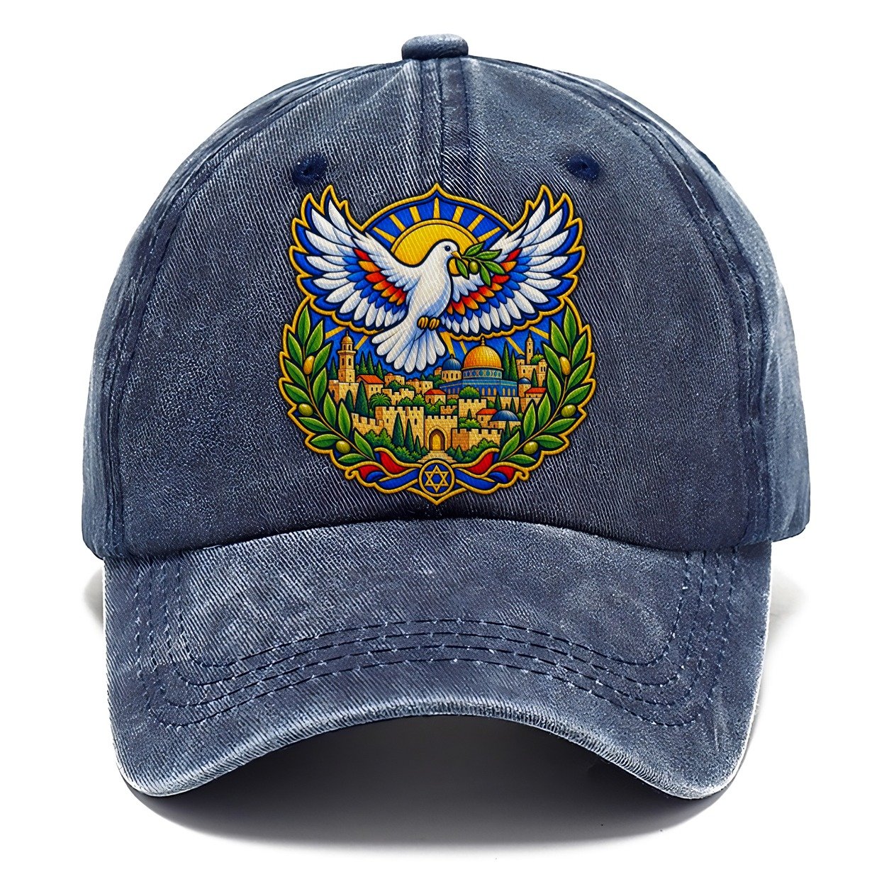 Dove Over The City Jerusalem Classic Cap – Twilight Navy