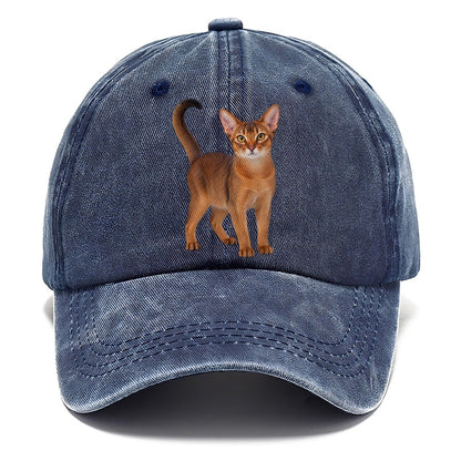 Abyssinian Standing Three Quarter Realistic Cat Portrait Classic Cap – Twilight Navy