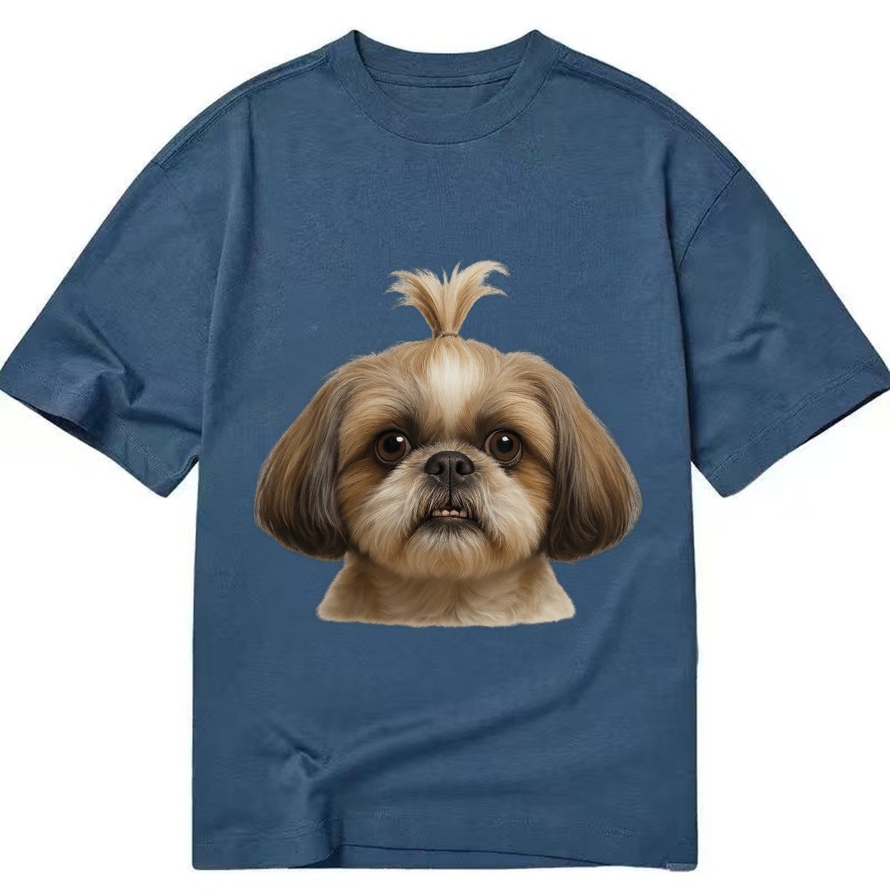 Shih Tzu Underbite Large Eyes Hair In Topknot Imperial Beari Classic T-shirt – Twilight Navy