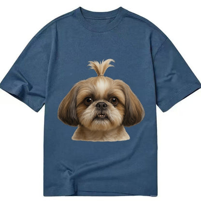 Shih Tzu Underbite Large Eyes Hair In Topknot Imperial Beari Classic T-shirt – Twilight Navy