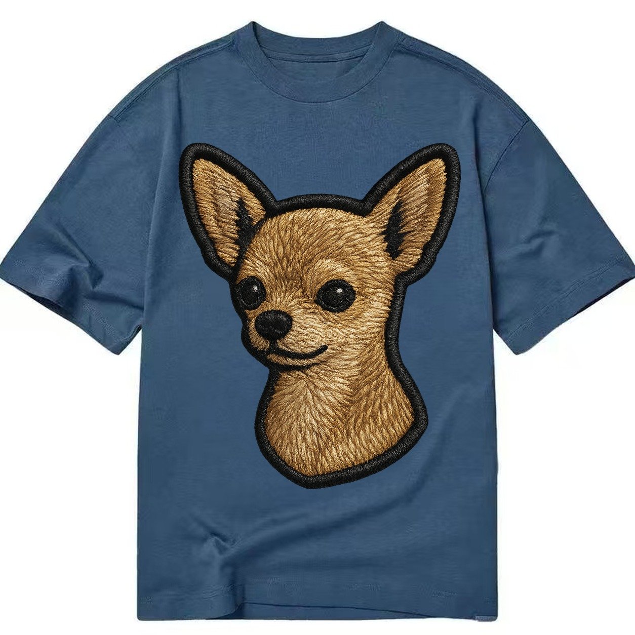 Chihuahua Front Facing Embroidered Portrait 78ceab Classic T-shirt – Twilight Navy