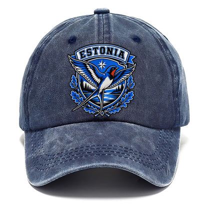 Estonia Retro Badge Country Logos Classic Cap – Twilight Navy