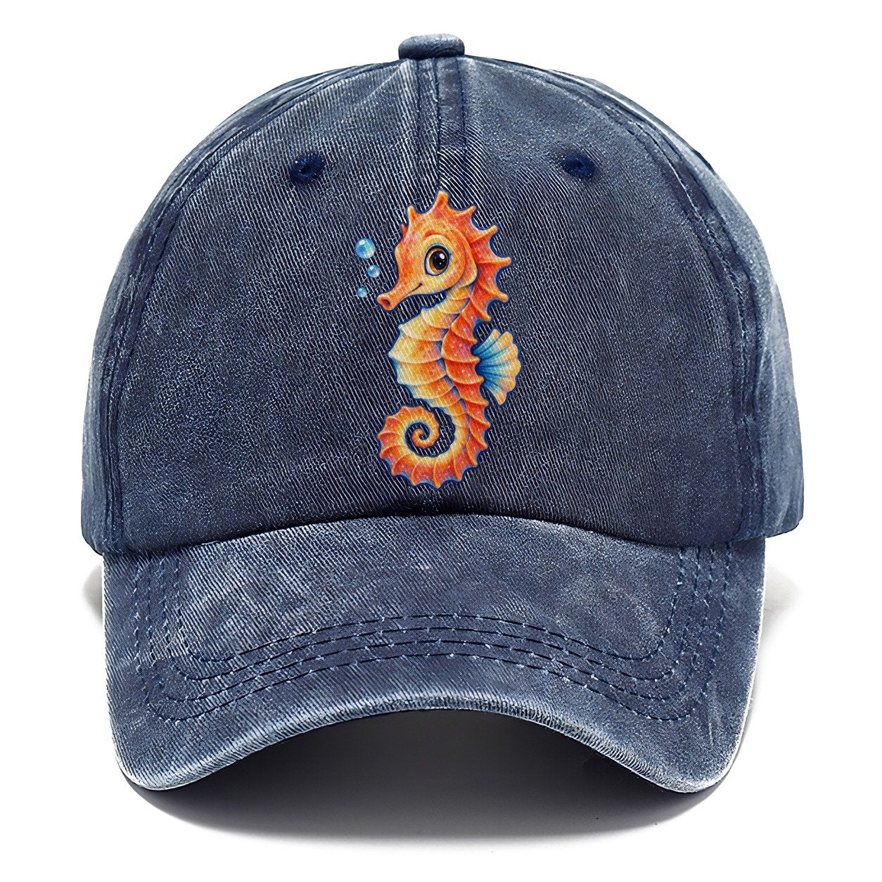 Seahorse Tail Spiral Sea Sprite Classic Cap – Twilight Navy