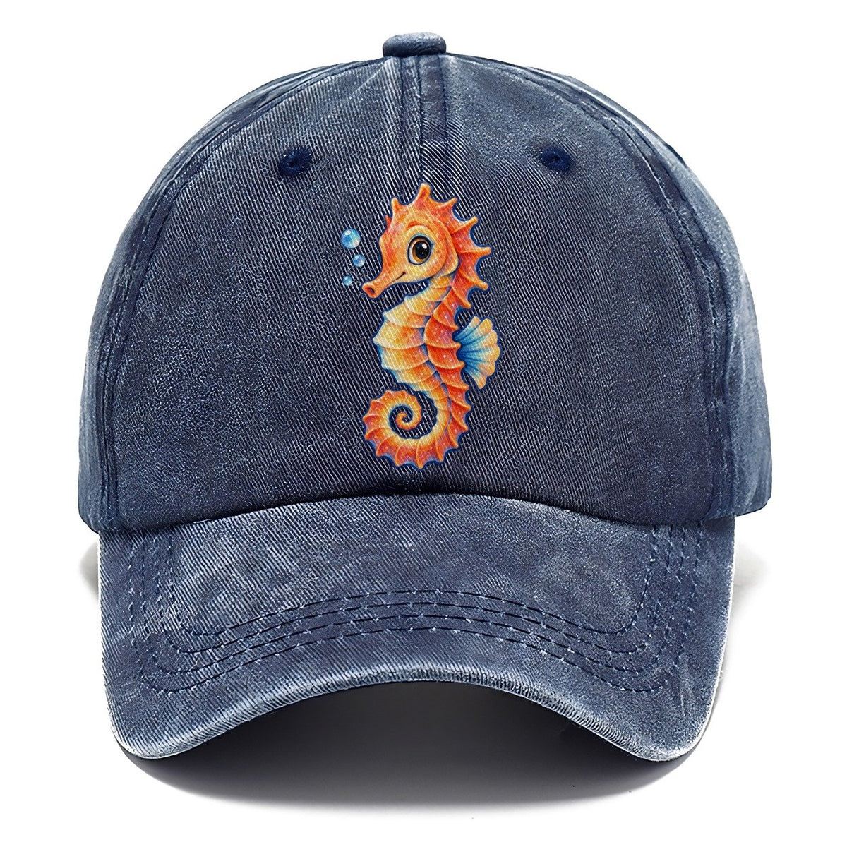 Seahorse Tail Spiral Sea Sprite Classic Cap – Twilight Navy
