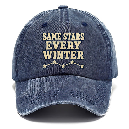 Same Stars Every Winter Astronomy And Stargazing Classic Cap – Twilight Navy