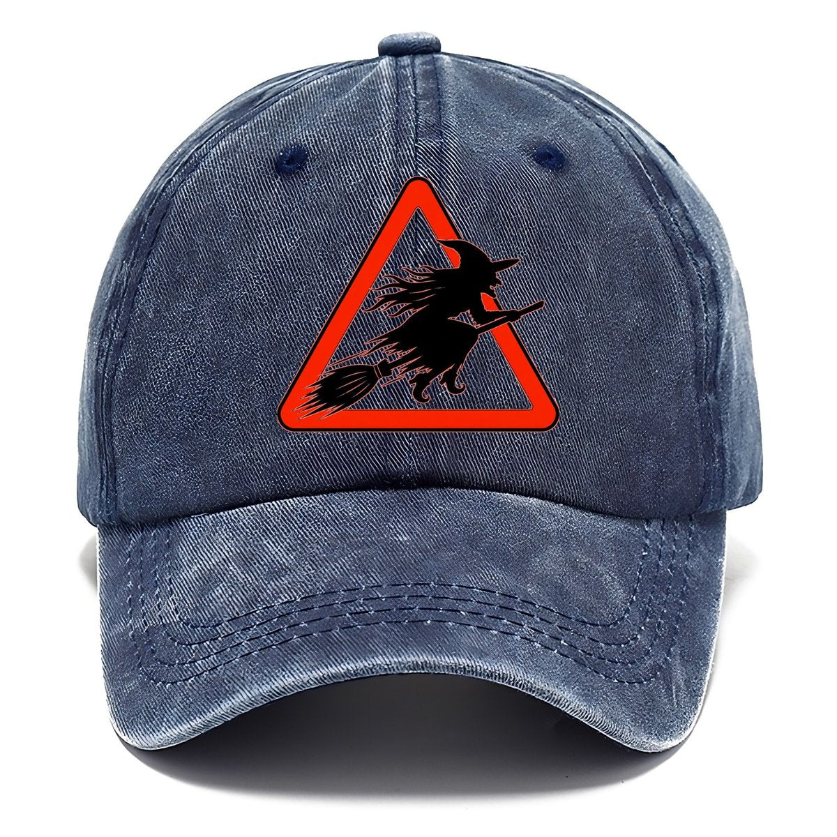 Witch Crossing Warning Sign Classic Cap – Twilight Navy