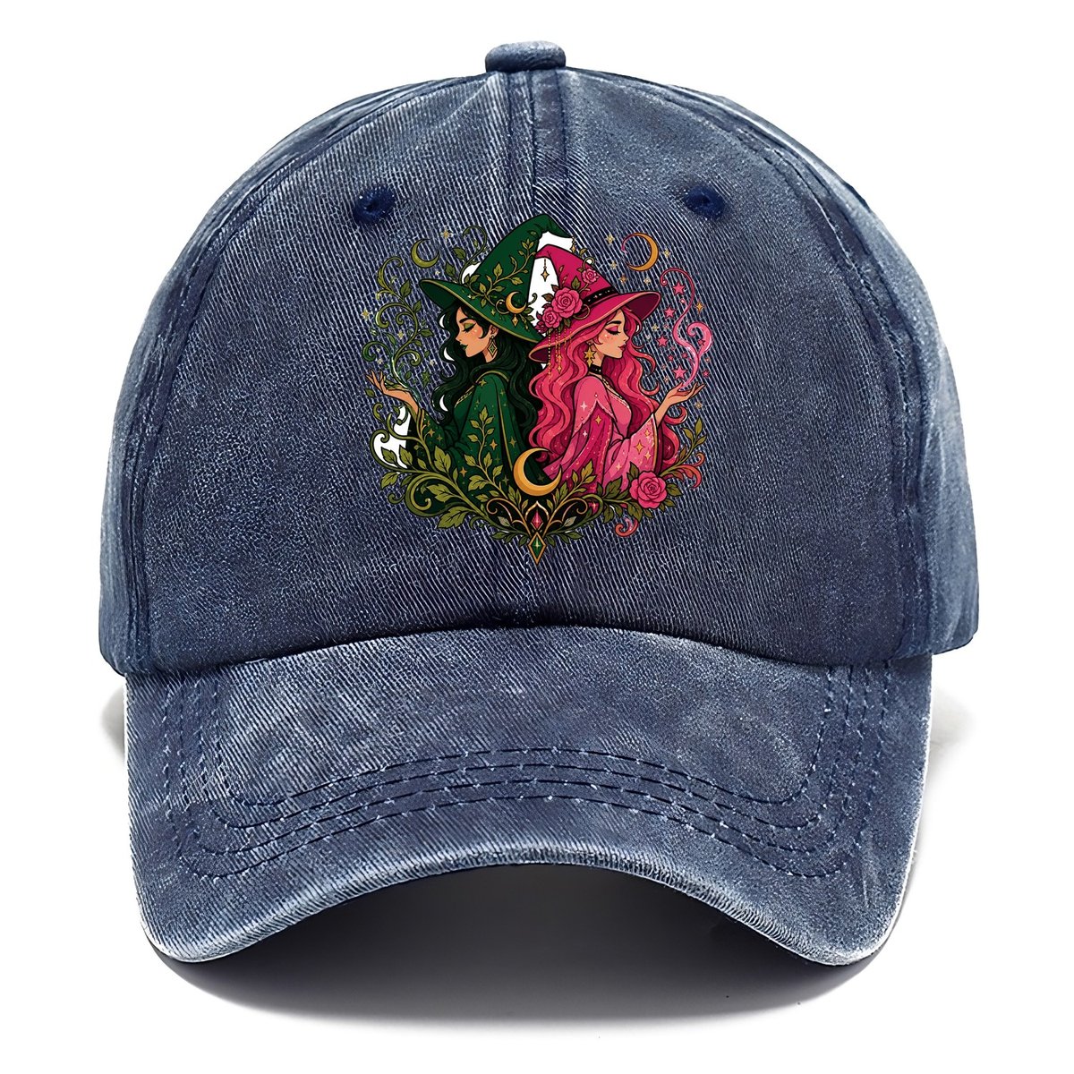 Dual Witch Botanical Moon Classic Cap – Twilight Navy
