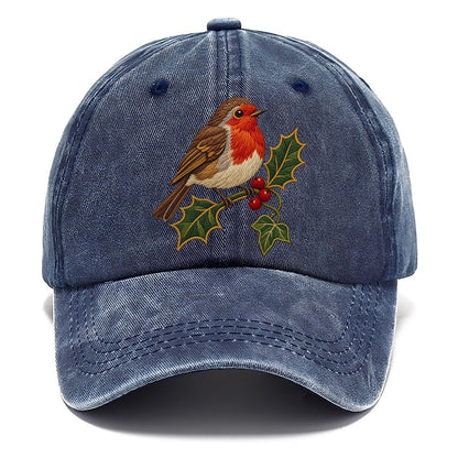 British Robin Holly And Ivy Uk Culture Heritage Classic Cap – Twilight Navy