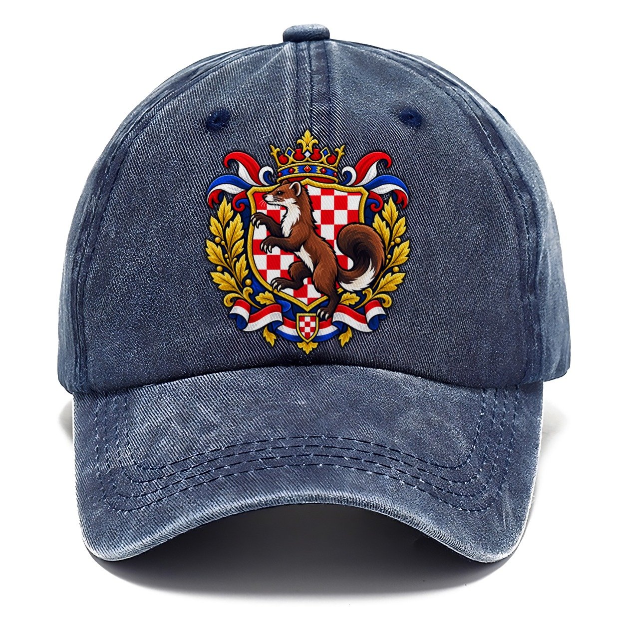 Croatia Heraldic Crest Country Logos Classic Cap – Twilight Navy