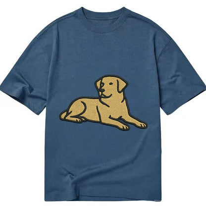 Labrador Retriever Yellow Lab Relaxed Lying Down With Head U Classic T-shirt – Twilight Navy