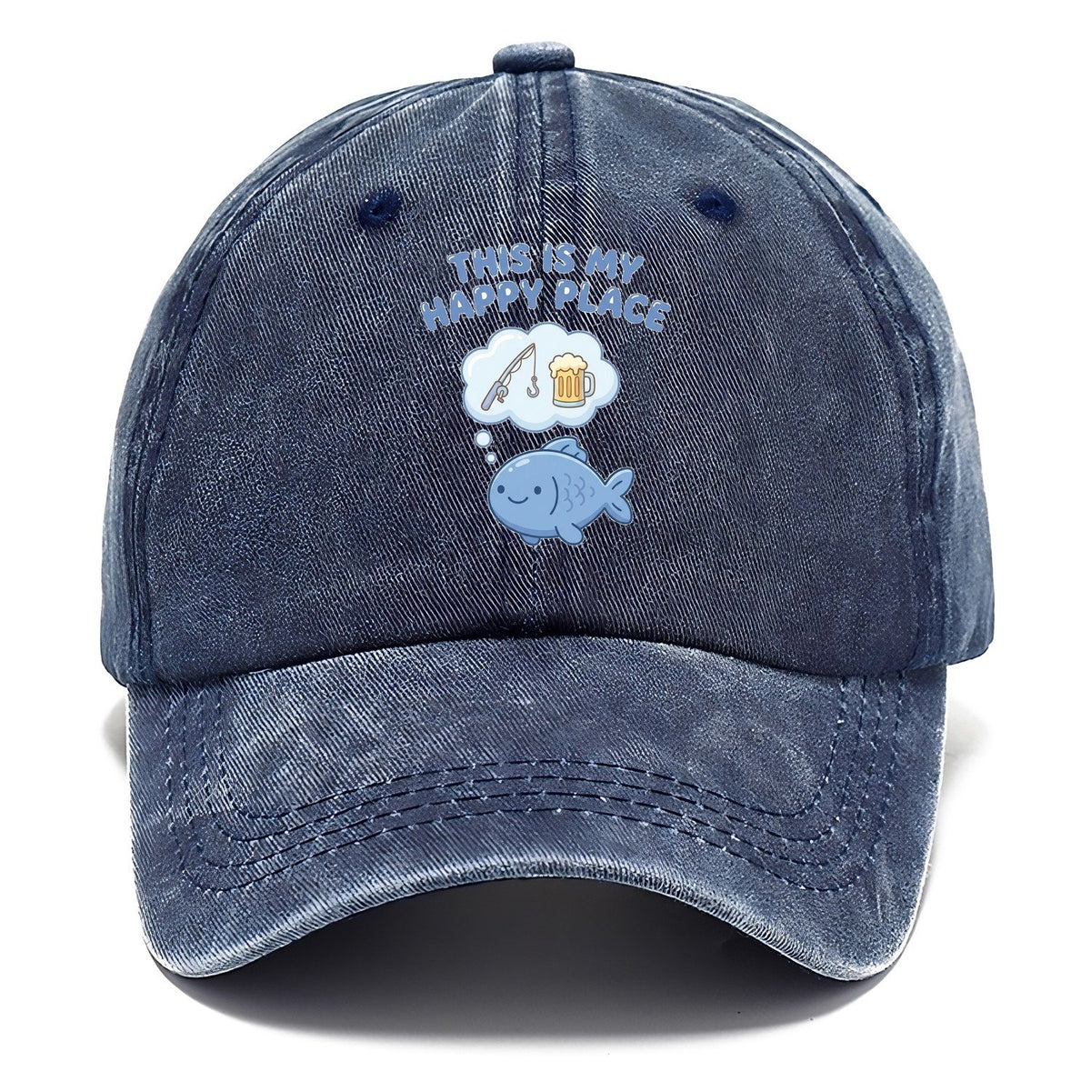 This Is My Happy Place Fishing Classic Cap – Twilight Navy