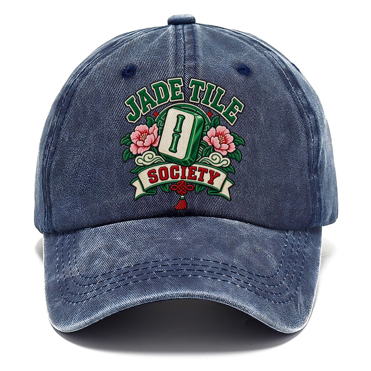 Jade Tile Society Mahjong Game Night Classic Cap – Twilight Navy