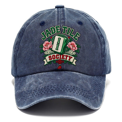 Jade Tile Society Mahjong Game Night Classic Cap – Twilight Navy