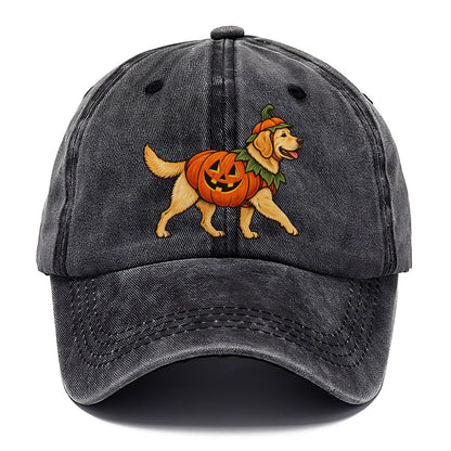 One Labrador Retriever In Halloween Costume Jack O Lantern Pumpkin Costume With Carved Smile Halloween Dog Parade Classic Cap – Graphite