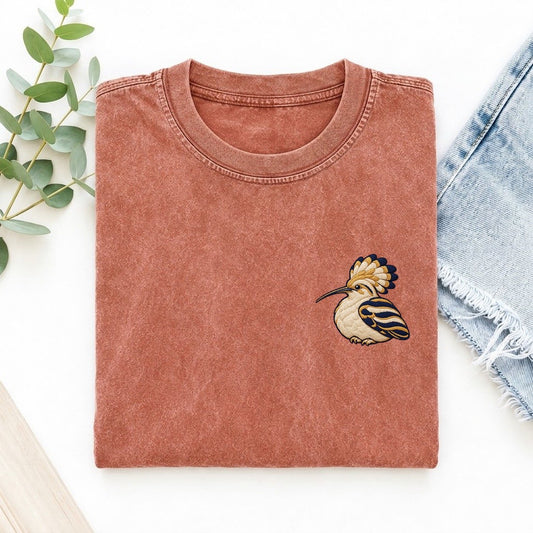 Hoopoe Crest Lift Left Chest Vintage T-shirt – Terracotta