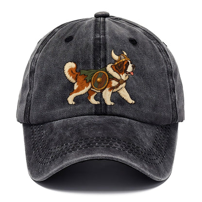 One Saint Bernard In Halloween Costume Viking Costume With A Horned Helmet And Small Shield Halloween Dog Parade Classic Cap – Graphite