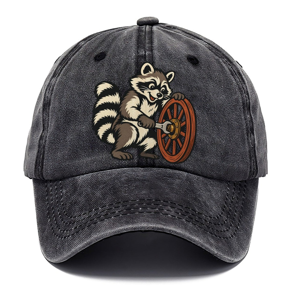 Raccoon Roadside Mechanic Sundown Familiars Classic Cap – Graphite