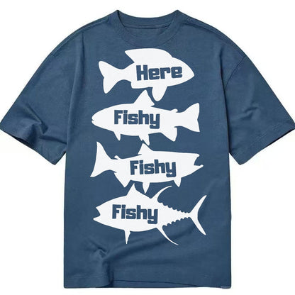 Here Fishy Fishy Fishy Classic T-shirt – Twilight Navy