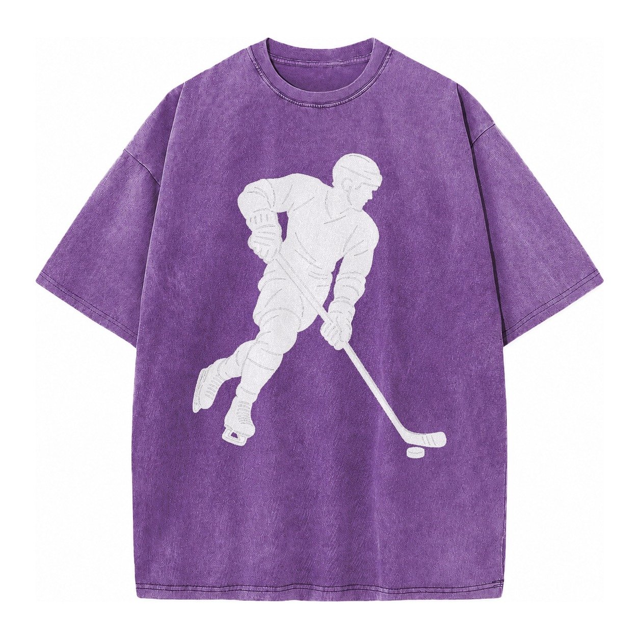 Ice Hockey Player Vintage T-shirt – Purple