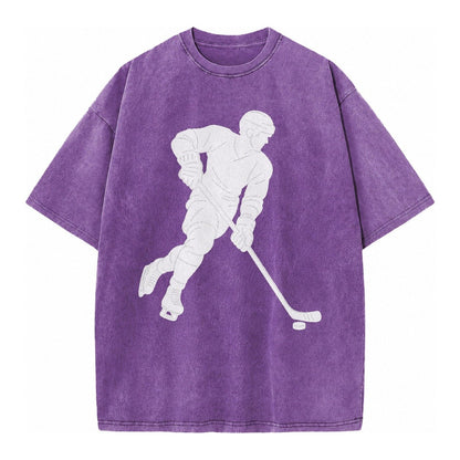 Ice Hockey Player Vintage T-shirt – Purple