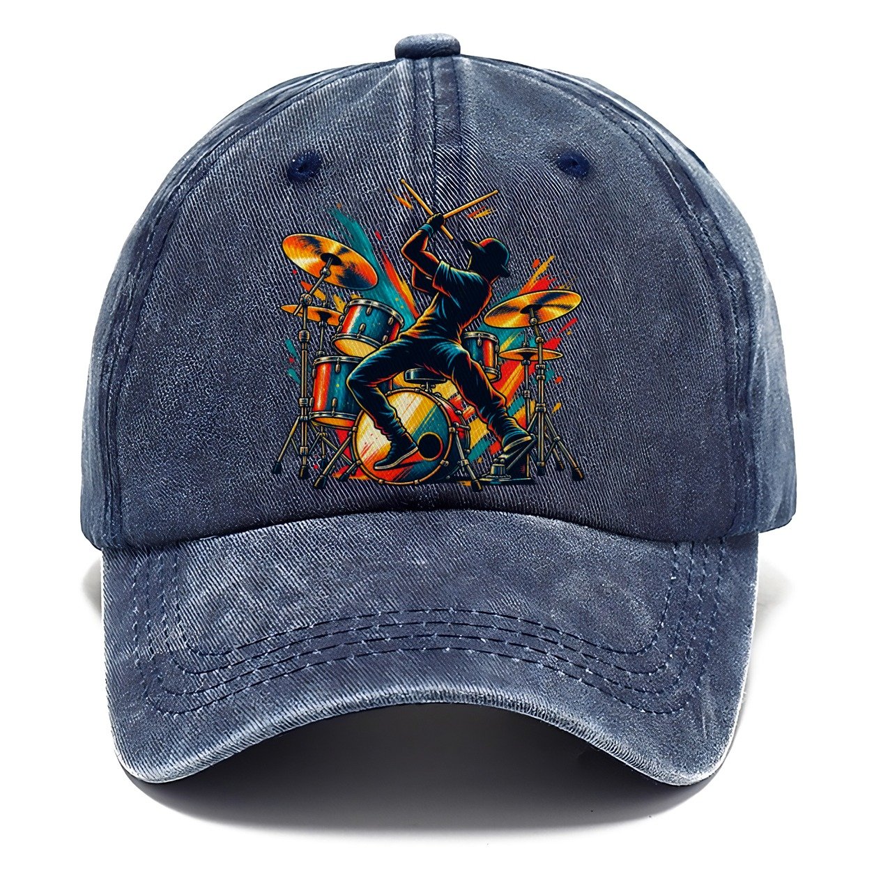 Drum Kit Icon Music Instruments Classic Cap – Twilight Navy
