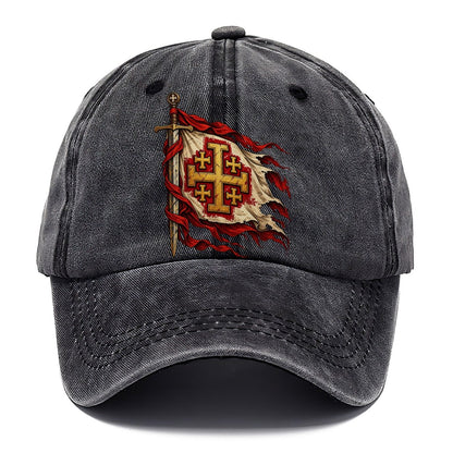 Crusader Heraldry Jerusalem Cross Shield Classic Cap – Graphite