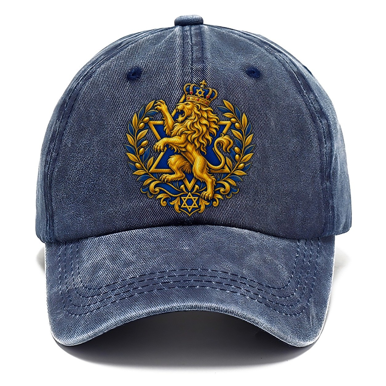 Lion Of Judah Heraldic Judaism Heritage Classic Cap – Twilight Navy
