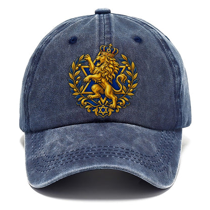 Lion Of Judah Heraldic Judaism Heritage Classic Cap – Twilight Navy