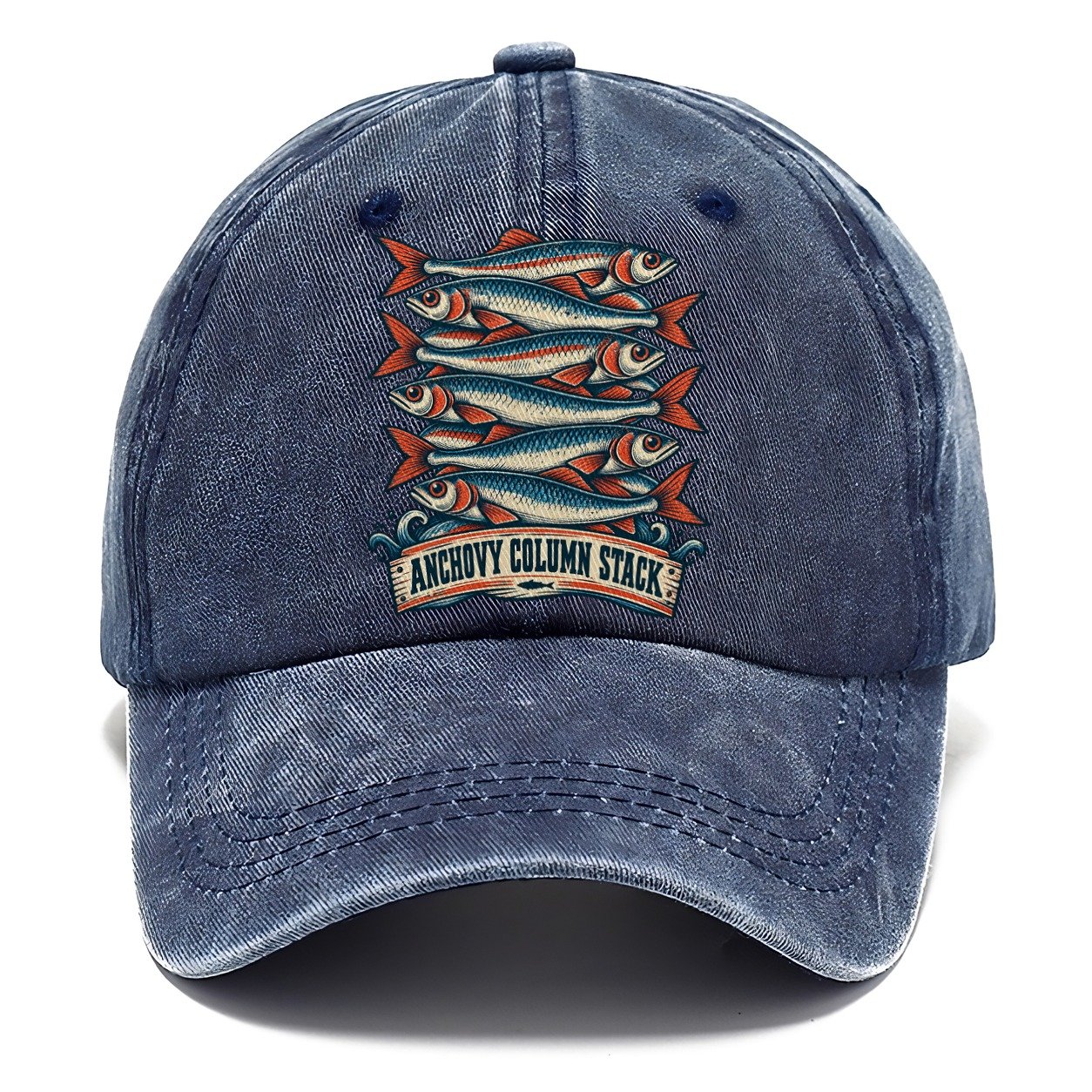 Anchovy Column Stack Fishing Club Classic Cap – Twilight Navy