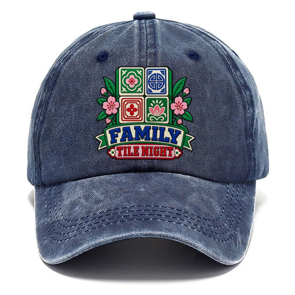 Family Tile Night Mahjong Game Night Classic Cap – Twilight Navy