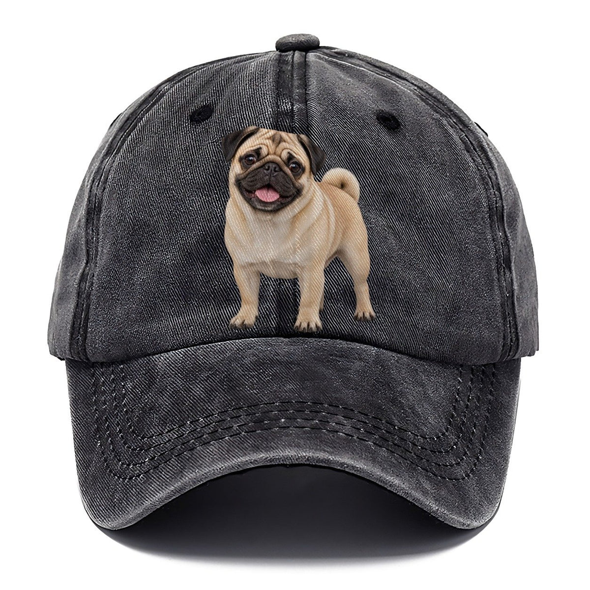 Pug Standing Top Breeds Classic Cap – Graphite