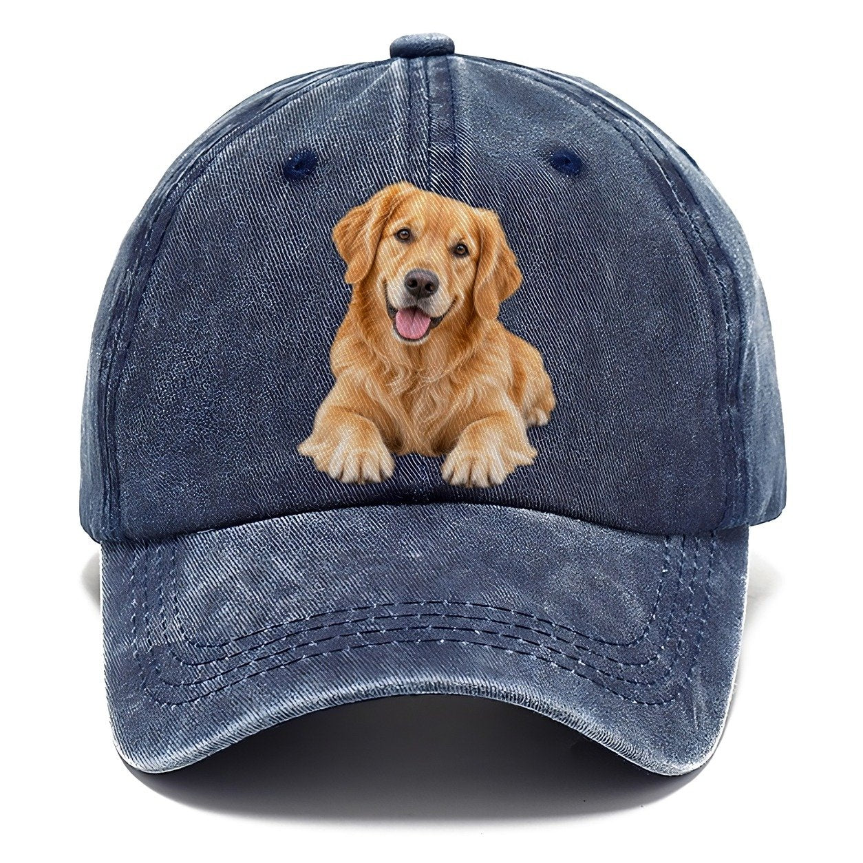 Golden Retriever Head Tilt Close Up Top Breeds Classic Cap – Twilight Navy