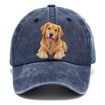 Golden Retriever Head Tilt Close Up Top Breeds Classic Cap – Twilight Navy