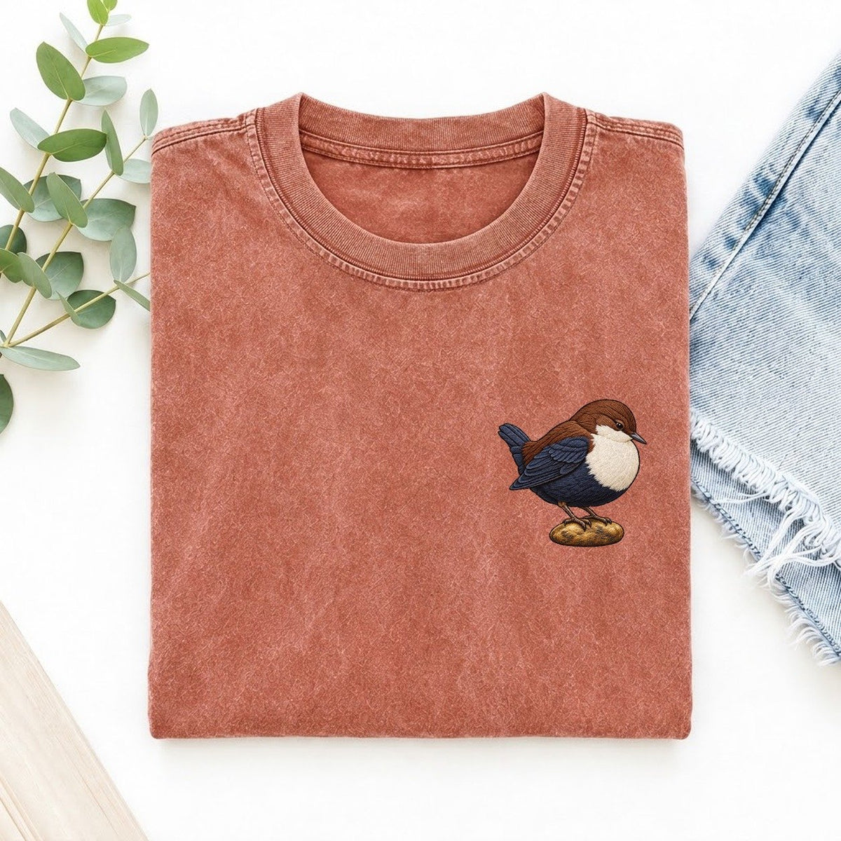 Dipper River Poise Left Chest Vintage T-shirt – Terracotta