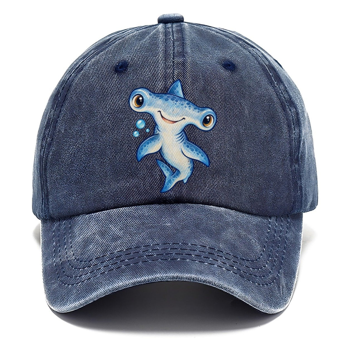 Hammerhead Shark Curious Tilt Sea Sprite Classic Cap – Twilight Navy