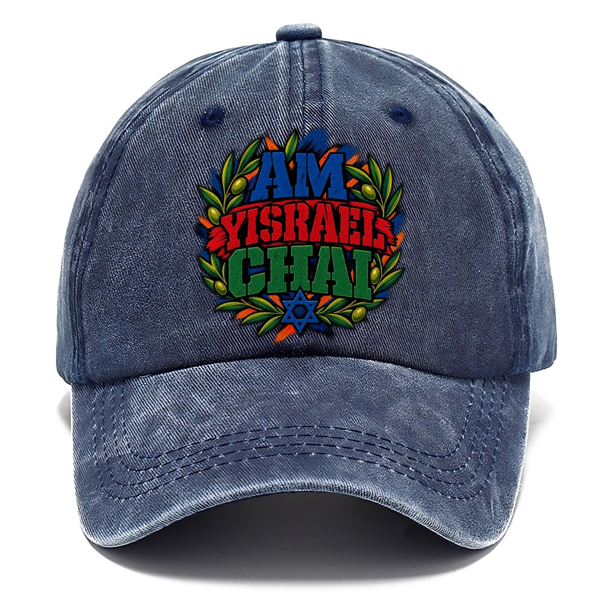 Am Yisrael Chai Anthem Judaism Heritage Classic Cap – Twilight Navy