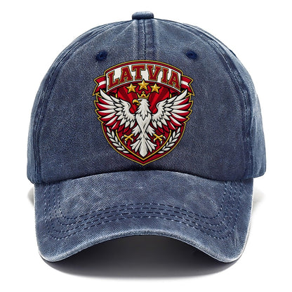 Latvia Retro Badge Country Logos Classic Cap – Twilight Navy