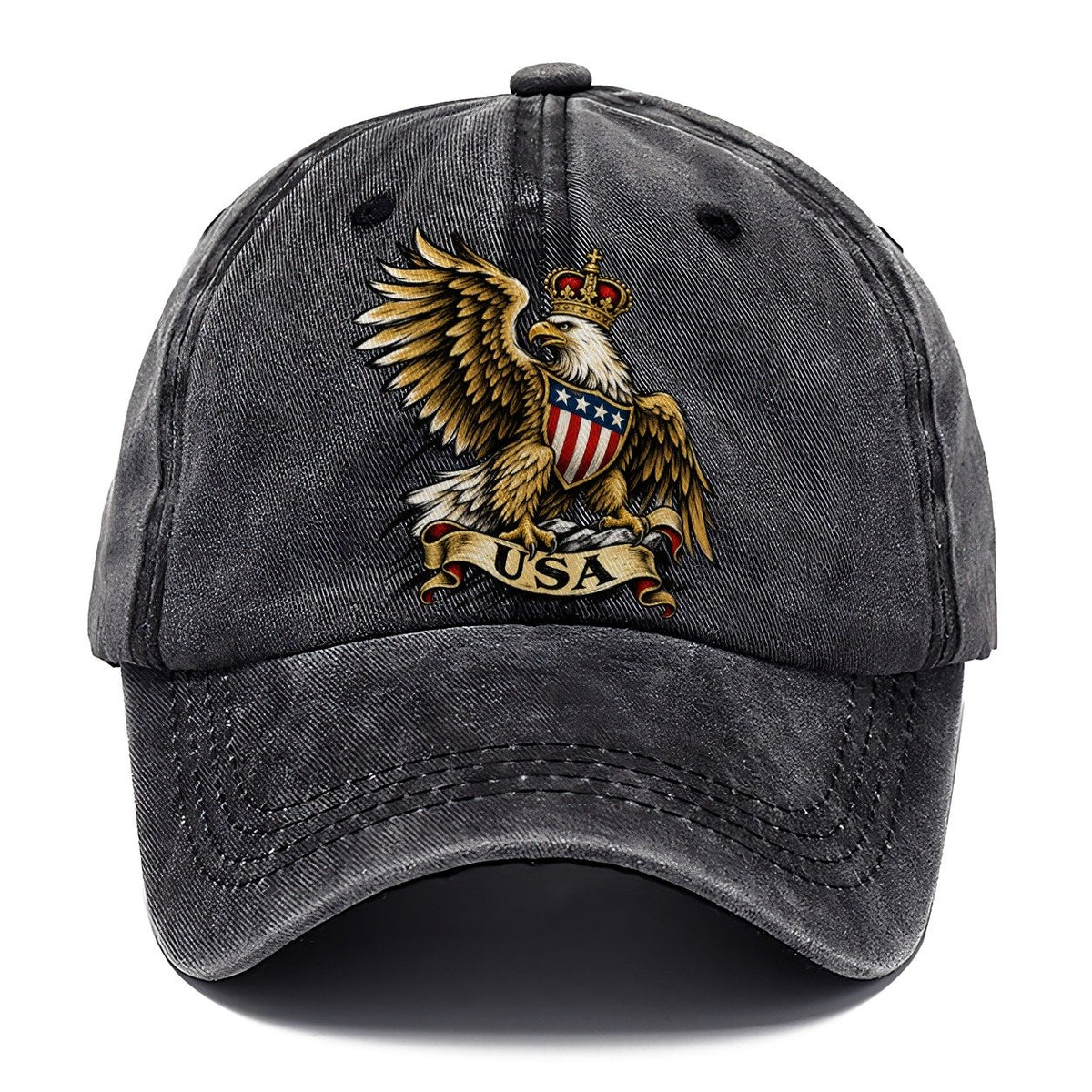 Crowned Eagle USA Shield Classic Cap – Graphite
