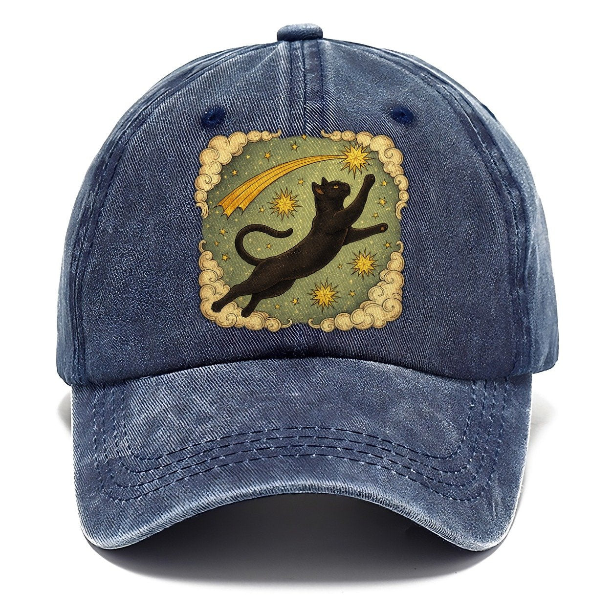 Celestial Black Cat Classic Cap – Twilight Navy