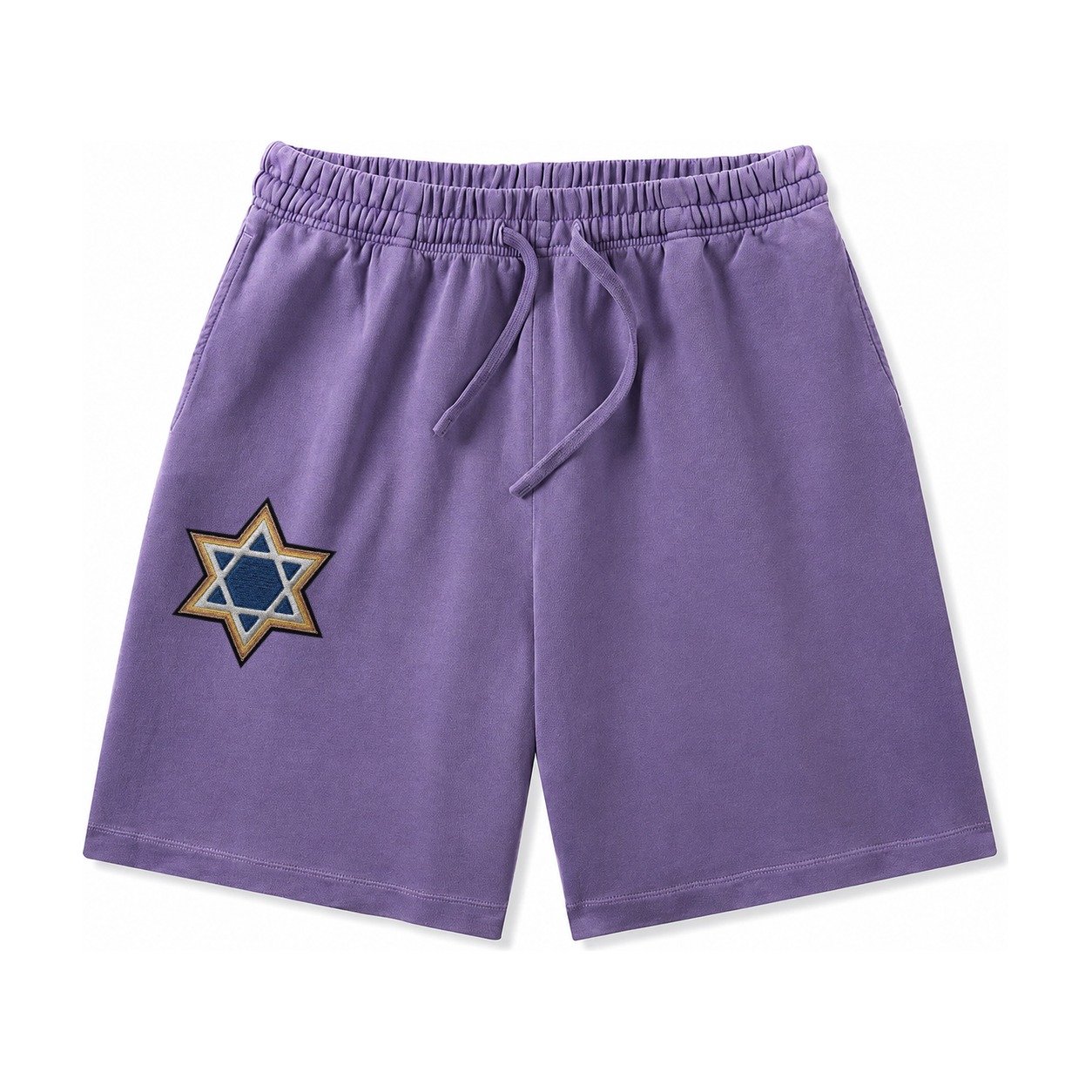 Star Of David Washed Shorts – Purple