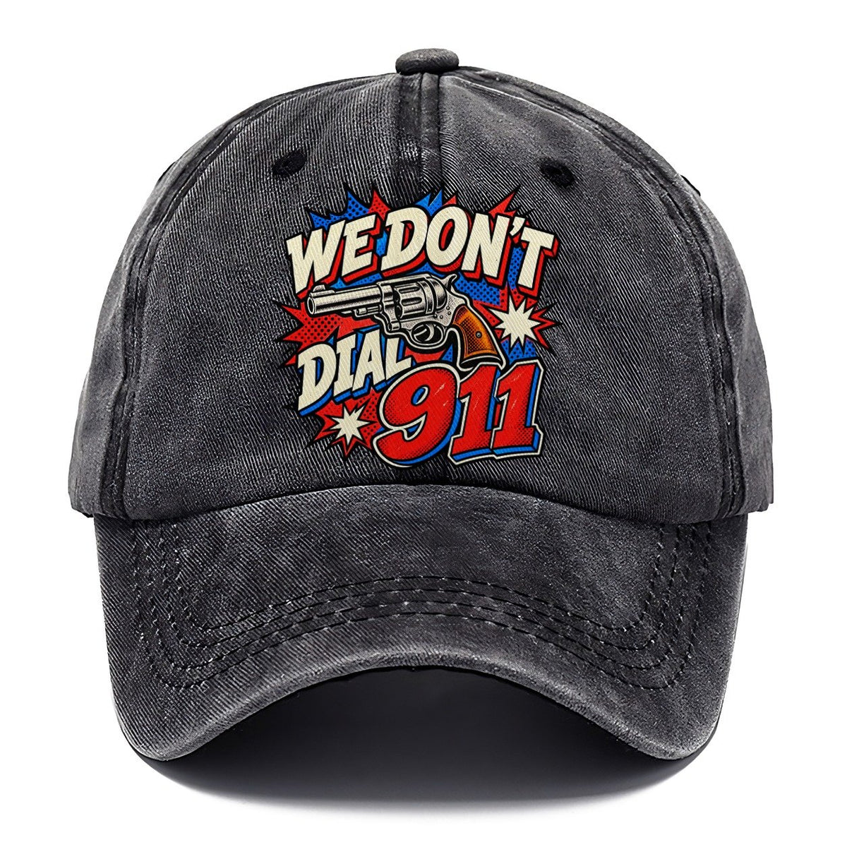 Comic Pop Burst We Don't Dial 911 Classic Cap – Graphite