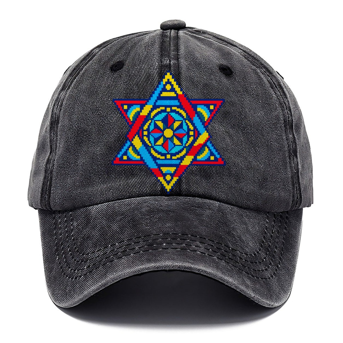 Pixel Art Star of David Classic Cap – Graphite