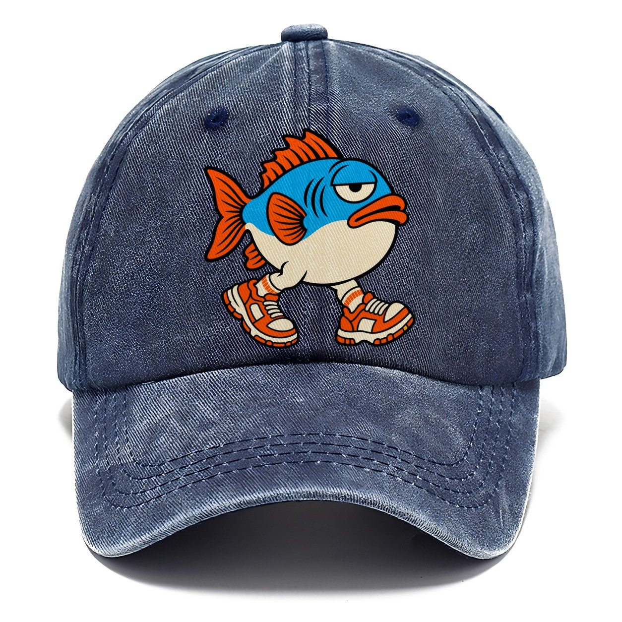 Fish With Legs Crazy Styles Classic Cap – Twilight Navy