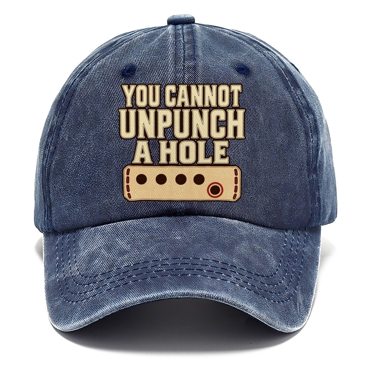 You Cannot Unpunch A Hole Leathercraft Classic Cap – Twilight Navy
