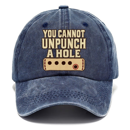 You Cannot Unpunch A Hole Leathercraft Classic Cap – Twilight Navy