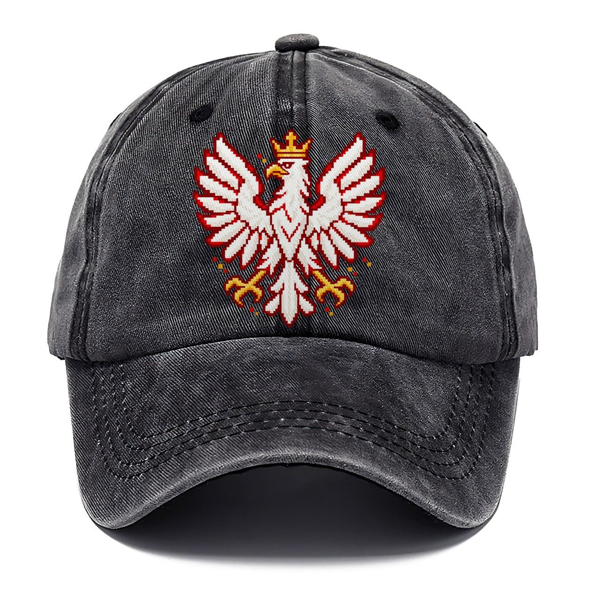 Poland White Eagle Pixel Art Classic Cap – Graphite