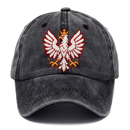 Poland White Eagle Pixel Art Classic Cap – Graphite